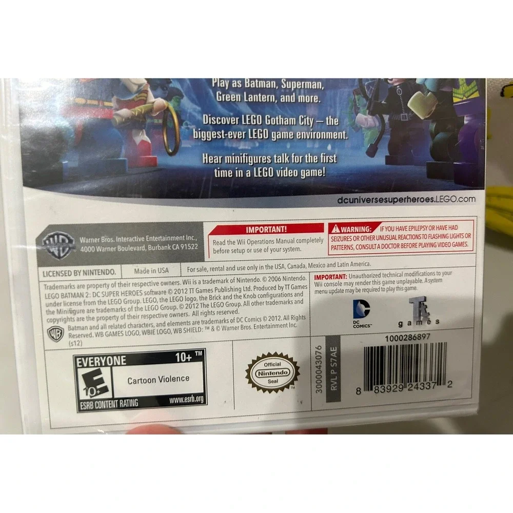 Wii Lego Batman 2 DC Super Heroes Green Lantern Emerald Knights SEALED Rate E10+